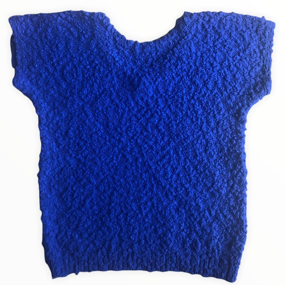 Alyssa Brooke Popcorn Knit Blue Sweater M - Picture 1 of 7